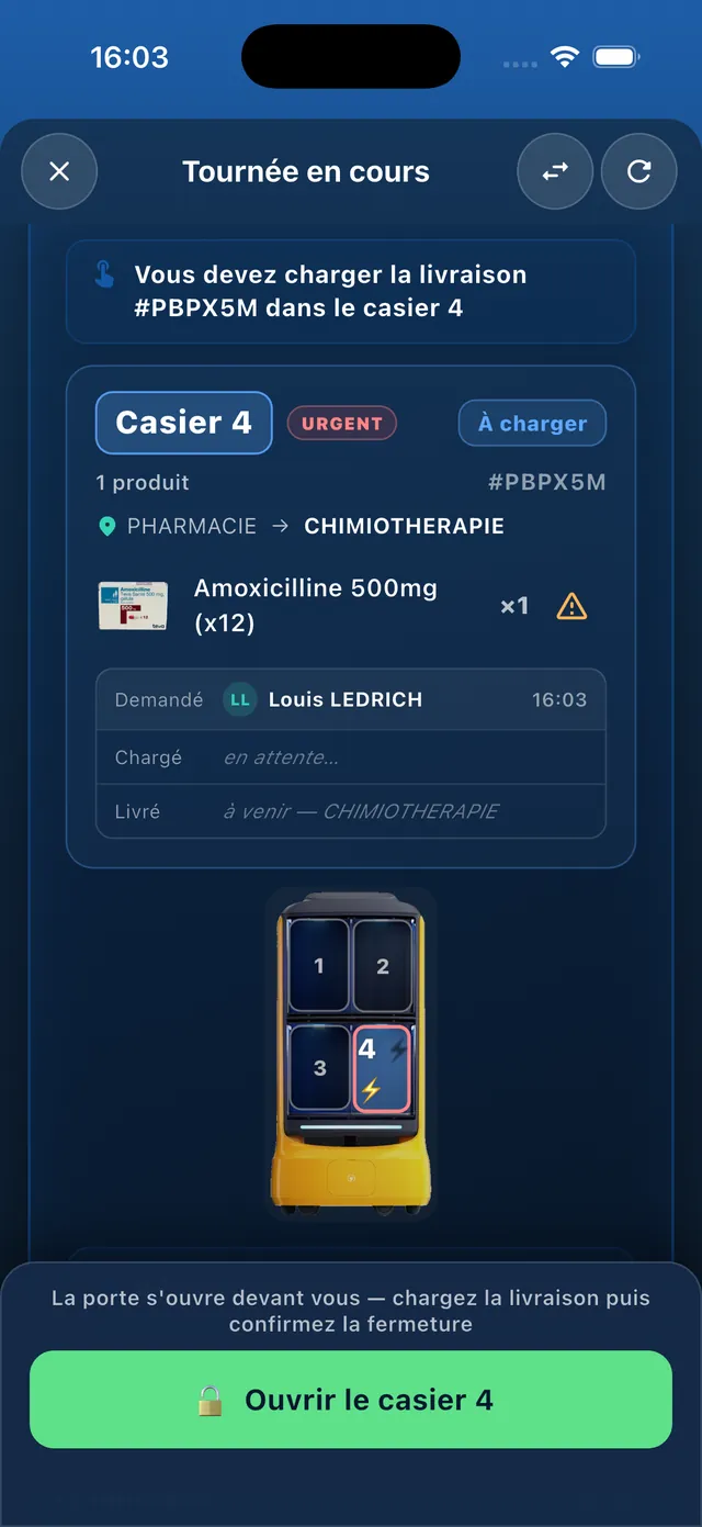Chargement du casier 4