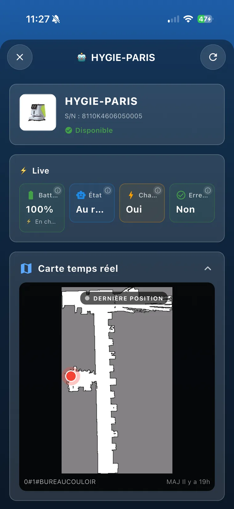 Pilotage d'un robot en direct