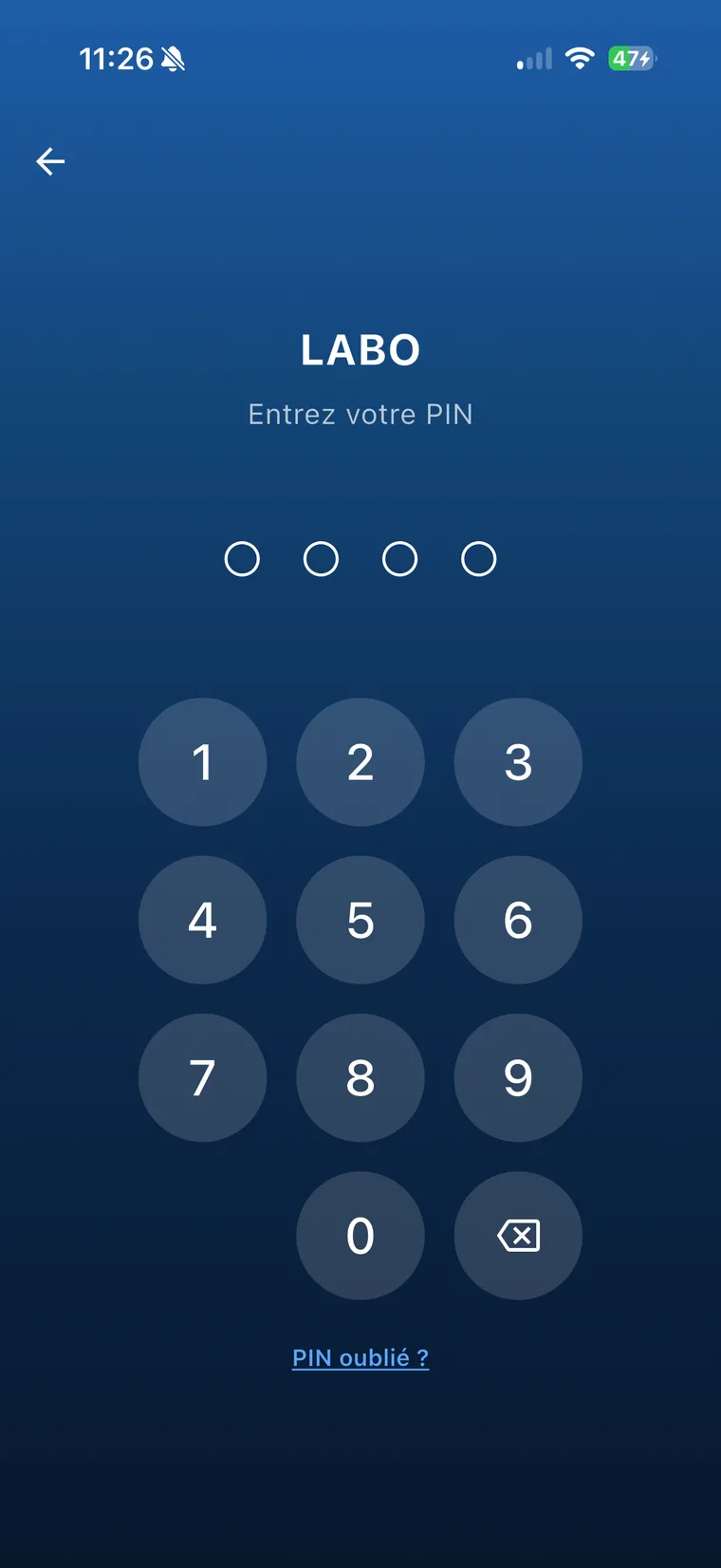 Accès sécurisé par code PIN
